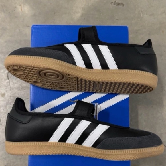 adidas Black and Gray Women's Sneakers with White Stripes - Picture 6 of 6